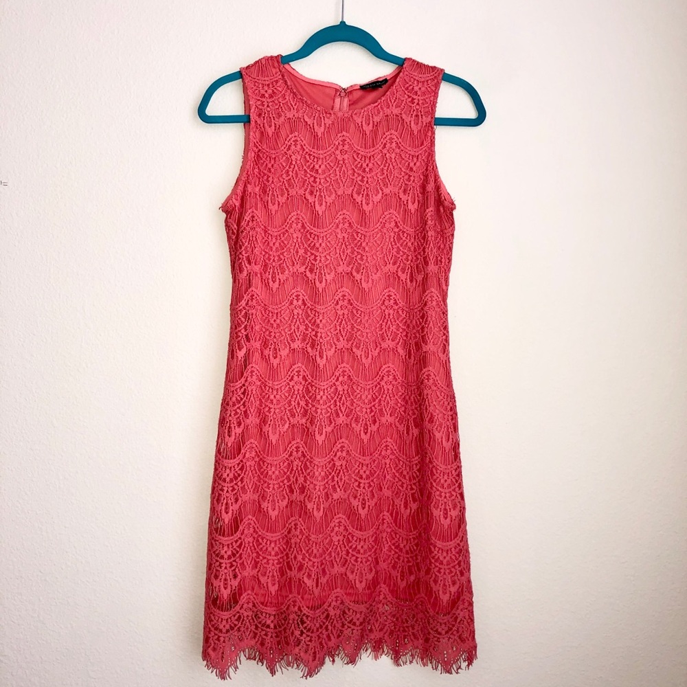 Shinestar | Coral Crocheted Dress